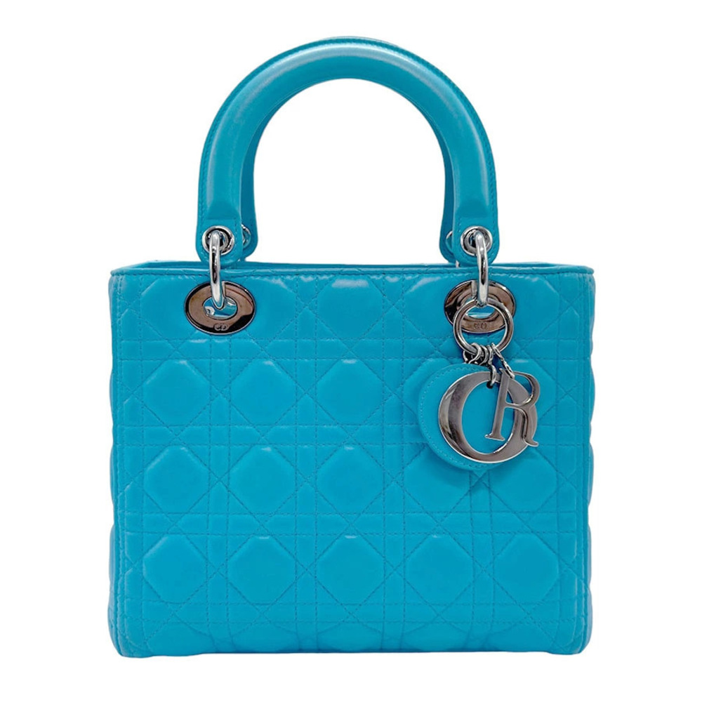 Christian Dior Lambskin 2Way Shoulder Bag Blue